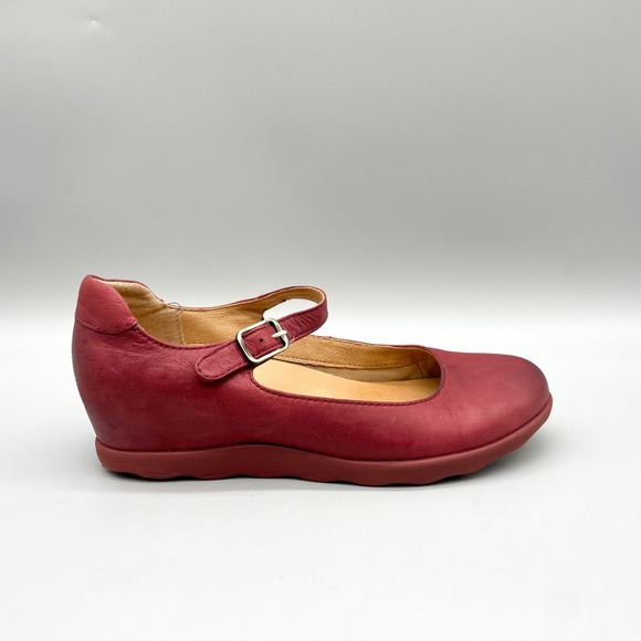 Dansko Shoes - Dansko Womens 39 8.5 Marcella Mary Jane Wedge Red Leather Teacher Office Classic